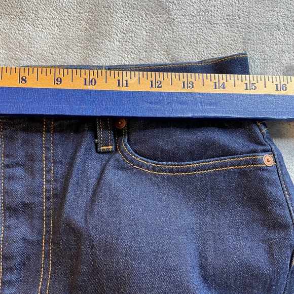 Lands End Women High Rise Wide Leg Trouser Jean Dark Indigo Blue Size 10 Stretch - Picture 7 of 16